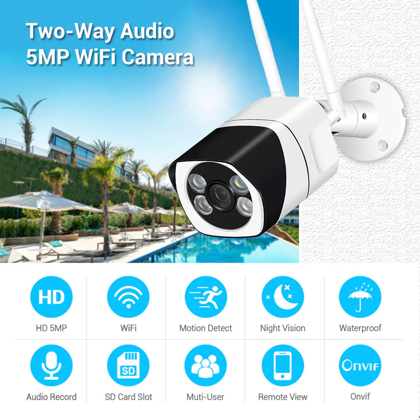 5MP Vodootporna WI-FI IP vanjska kamera ✅️