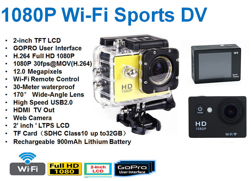 GoPro Vodootporna Kamera WiFi HD 1080P