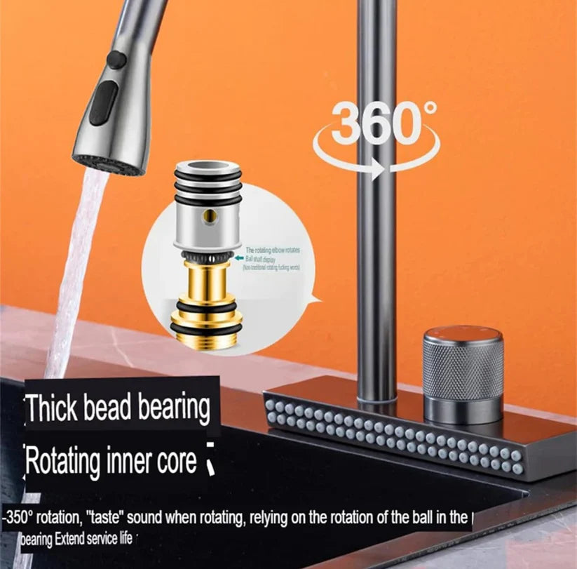 Luksuzna slavina za sudoperu sa tušem – 4 funkcije prskanja!